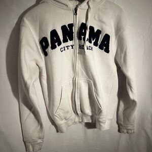 Small Pacific & CO. White Hoodie Panama City Beach' Text